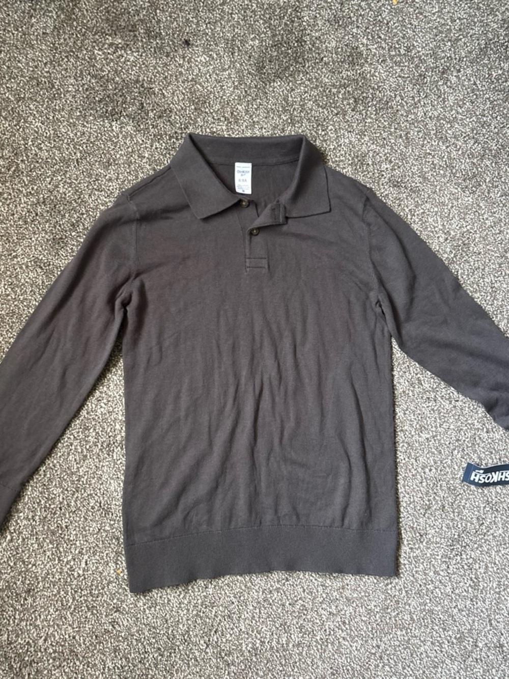 OshKosh boys Long-Sleeve Polo - Charcoal